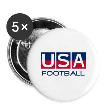 USA Football - National Colors - United States - Buttons groß 56 mm (5er Pack) - Weiß - Vorne