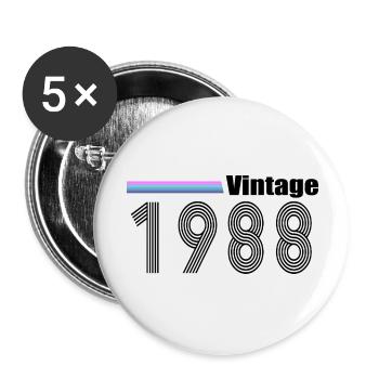 1988 - Buttons groß 56 mm (5er Pack) - Weiß - Vorne