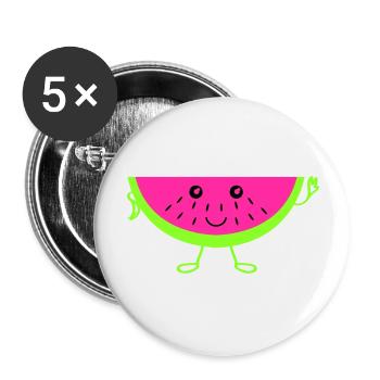 Melon - Lot de 5 grands badges (56 mm) - blanc - Devant