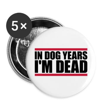 in dog years Dead - Buttons large 2.2''/56 mm (5-pack) - white - Front