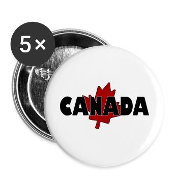 Canada feuille d'erable - Lot de 5 grands badges (56 mm) - blanc - Devant
