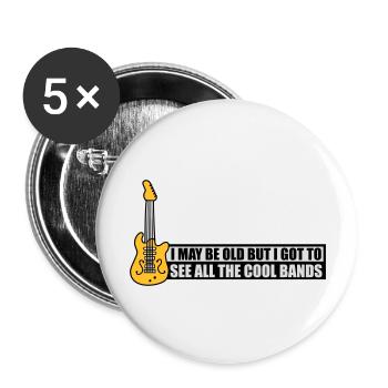 I may be old - Buttons large 2.2''/56 mm (5-pack) - white - Front
