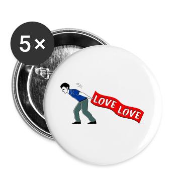 MEN PULL LOVE Banner - Buttons large 2.2''/56 mm (5-pack) - white - Front
