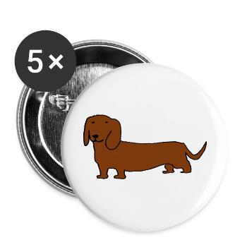 Dachshund - Buttons large 2.2''/56 mm (5-pack) - white - Front