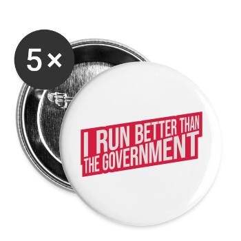 run better than government - Buttons large 2.2''/56 mm (5-pack) - white - Front