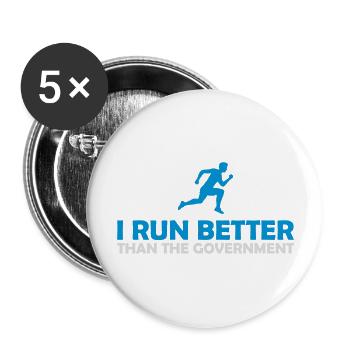 run better than government - Buttons large 2.2''/56 mm (5-pack) - white - Front