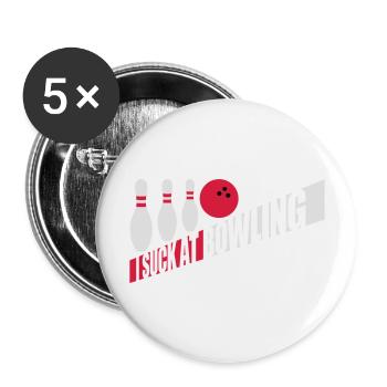 Je suis nul au bowling - Lot de 5 grands badges (56 mm) - blanc - Devant