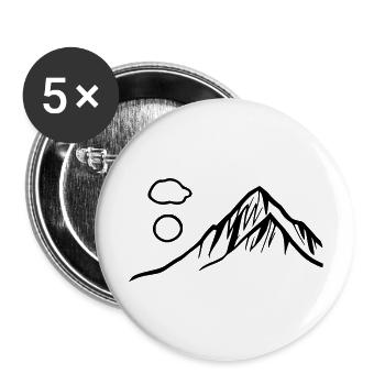 Berge Berg Wandern Abenteuer Freien Reise Vektor 6 - Buttons groß 56 mm (5er Pack) - Weiß - Vorne