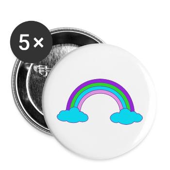 Happy Regenbogen Kinder Fantasy Kleinkind - Buttons groß 56 mm (5er Pack) - Weiß - Vorne
