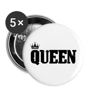 Queen - Buttons groß 56 mm (5er Pack) - Weiß - Vorne