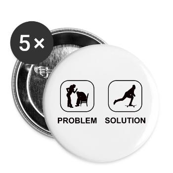 Skateboard Longboard Skater Skateboarding Skaten - Buttons groß 56 mm (5er Pack) - Weiß - Vorne
