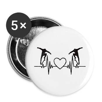 Skateboard Skaten Skateboarding Skaterin Longboard - Buttons groß 56 mm (5er Pack) - Weiß - Vorne