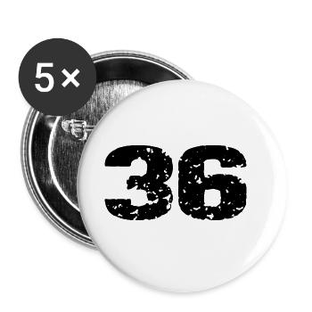 36 Number jersey - Buttons large 2.2''/56 mm (5-pack) - white - Front
