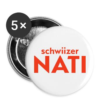 Schwiizer Nati - Lot de 5 grands badges (56 mm) - blanc - Devant