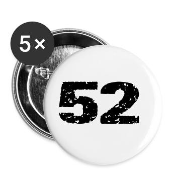 52 Maillot numéro - Lot de 5 grands badges (56 mm) - blanc - Devant