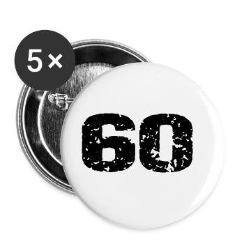 Maillot 60 numéros - Lot de 5 grands badges (56 mm) - blanc - Devant