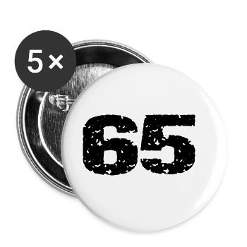 65 Maillot numéro - Lot de 5 grands badges (56 mm) - blanc - Devant
