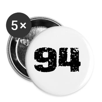Maillot à numéros 94 - Lot de 5 grands badges (56 mm) - blanc - Devant