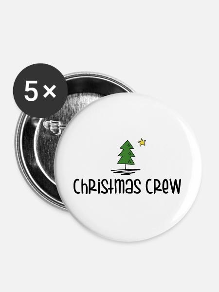 Christmas Crew - Buttons groß 56 mm (5er Pack) - Weiß