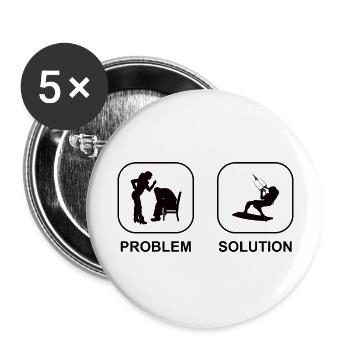 Kitesurfer Geschenk Windsurfing Windsurfer Surfen - Buttons groß 56 mm (5er Pack) - Weiß - Vorne