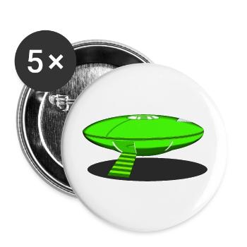 UFO Sports Grün von Area51 Paranormal Zeichnung 2022 - Buttons groß 56 mm (5er Pack) - Weiß - Vorne