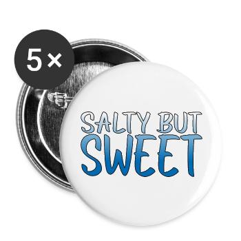 Salé mais sucré 10 - Lot de 5 grands badges (56 mm) - blanc - Devant