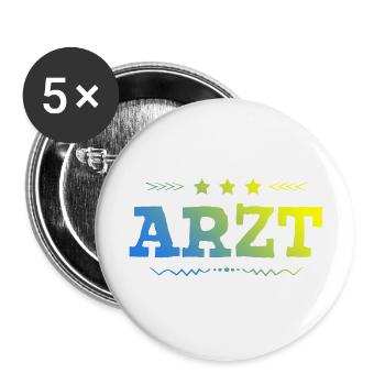 Arzt Beruf - Buttons groß 56 mm (5er Pack) - Weiß - Vorne