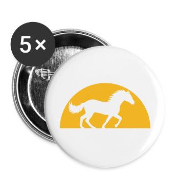 Evening Sun Horse Horizon - Buttons large 2.2''/56 mm (5-pack) - white - Front