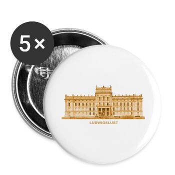 Ludwigslust Schloss Mecklenburg-Vorpommern - Buttons groß 56 mm (5er Pack) - Weiß - Vorne