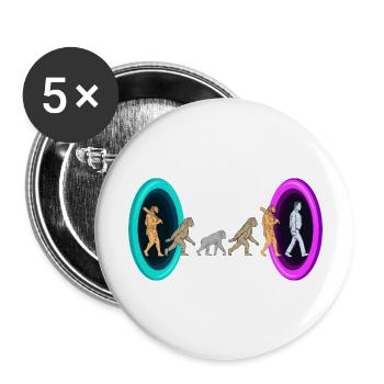 Evolution through portals - Buttons large 2.2''/56 mm (5-pack) - white - Front