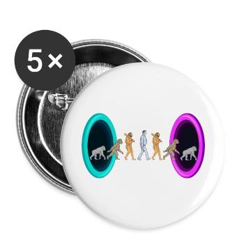 Evolution through portals - Buttons large 2.2''/56 mm (5-pack) - white - Front