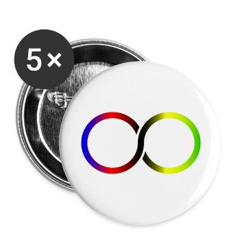 Cyclist Infinite World Champion - Buttons large 2.2''/56 mm (5-pack) - white - Front