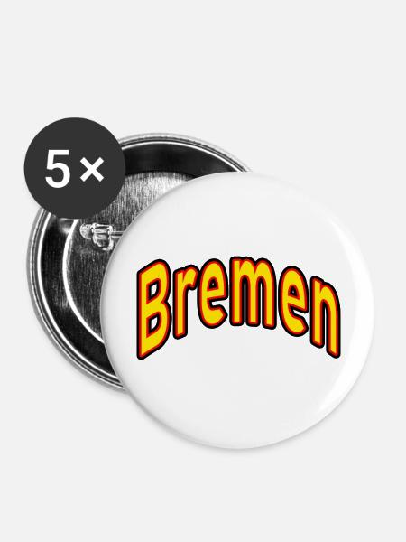 bremen - Buttons groß 56 mm (5er Pack) - Weiß