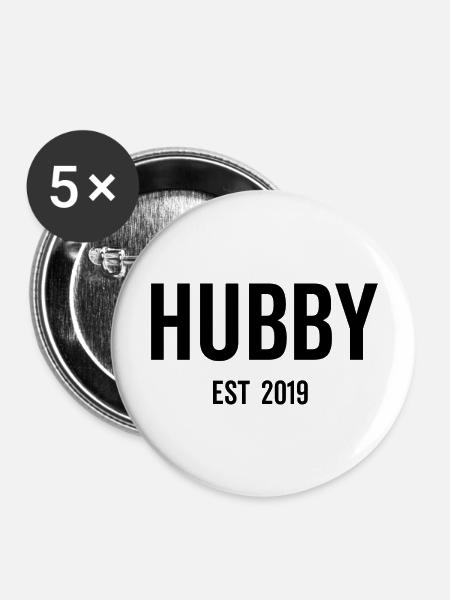 Ehemann Est 2019 - Buttons groß 56 mm (5er Pack) - Weiß