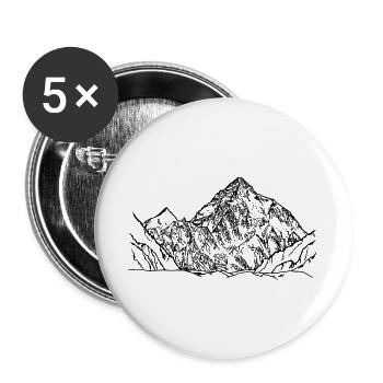 K2, Himalayas, Karakoram, mountains, eight-thousander mountain - Buttons large 2.2''/56 mm (5-pack) - white - Front