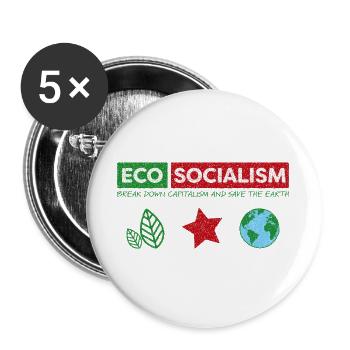 Eco Socialismo - Lot de 5 grands badges (56 mm) - blanc - Devant