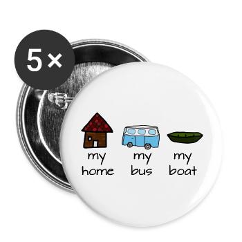 Simple - Lot de 5 grands badges (56 mm) - blanc - Devant