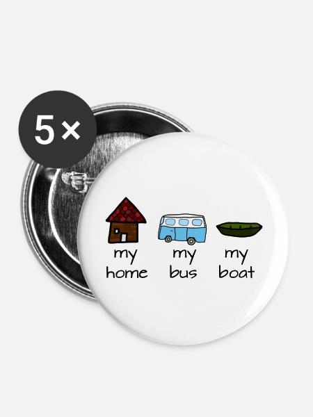 Simple - Buttons groß 56 mm (5er Pack) - Weiß