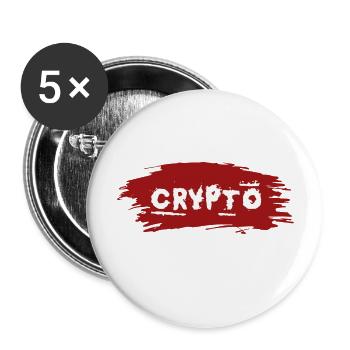 Bitcoin Trading Crypto Aktien - Buttons groß 56 mm (5er Pack) - Weiß - Vorne