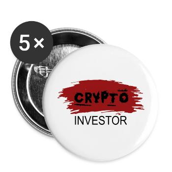 Bitcoin Trading Crypto Stocks - Lot de 5 grands badges (56 mm) - blanc - Devant