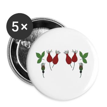 Rosehip in the forest - Buttons large 2.2''/56 mm (5-pack) - white - Front
