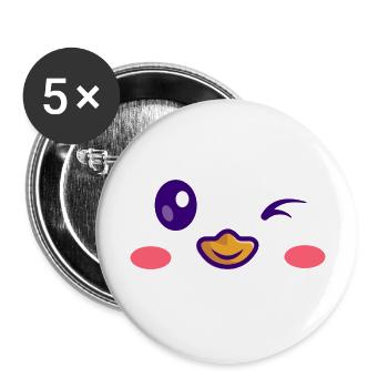 Chicken/Küken - Buttons groß 56 mm (5er Pack) - Weiß - Vorne