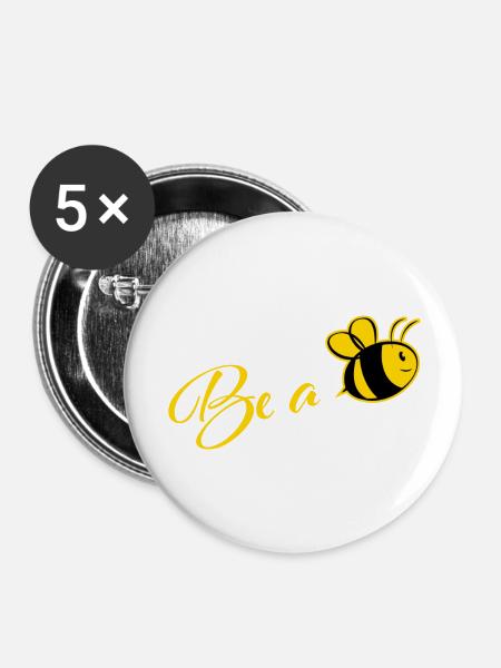 Bee be a - Buttons groß 56 mm (5er Pack) - Weiß