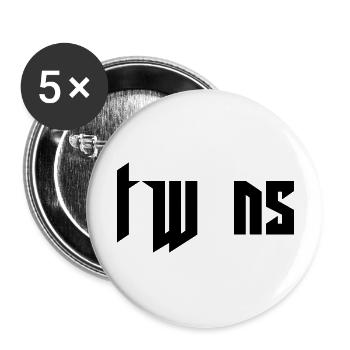 Grossesse Baby shower Babyshower Boy Girl - Lot de 5 grands badges (56 mm) - blanc - Devant