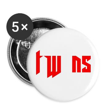 Schwangerschaft Babyparty Babyshower Boy Girl - Buttons groß 56 mm (5er Pack) - Weiß - Vorne