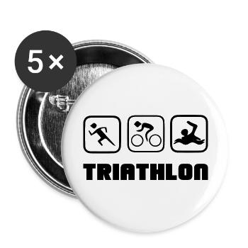 Marathon Triathlon Running Jogging Biking Cycling - Buttons large 2.2''/56 mm (5-pack) - white - Front
