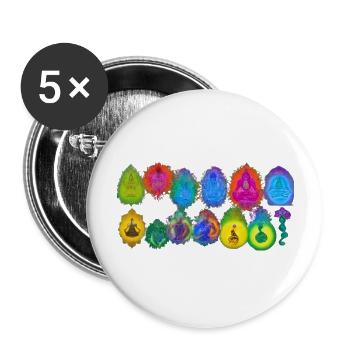 7 Chakra Design: Balance Your Energy and Transform - Buttons large 2.2''/56 mm (5-pack) - white - Front