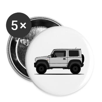 Jimny Weiß - Buttons groß 56 mm (5er Pack) - Weiß - Vorne