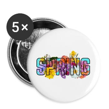 Blue Spring - Buttons large 2.2''/56 mm (5-pack) - white - Front