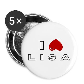 Je déteste Lisa - Lot de 5 grands badges (56 mm) - blanc - Devant
